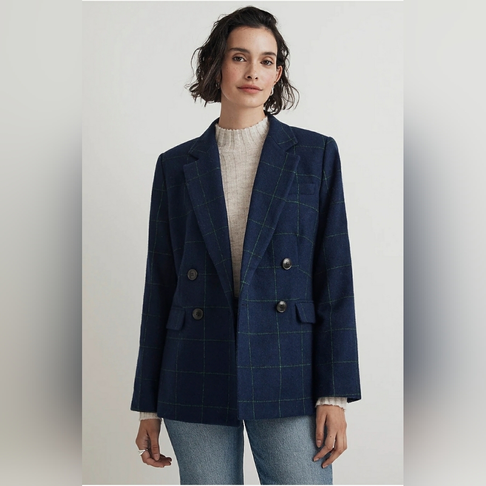 Madewell $248 Petite Rosedale Blazer in Plaid Size Petite 00  NN189